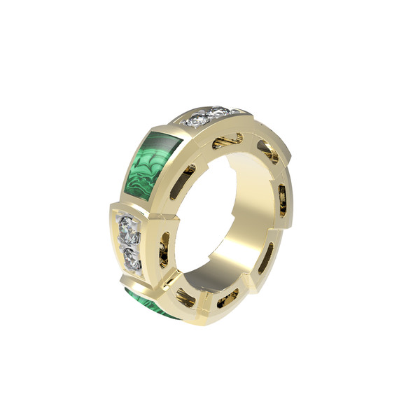 Подвеска из лимонного золота c бриллиантами и малахитом