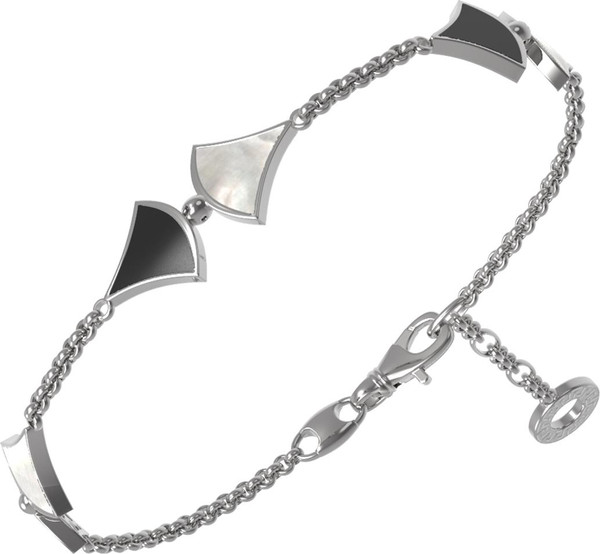 Браслет из белого золота c ониксом и перламутром