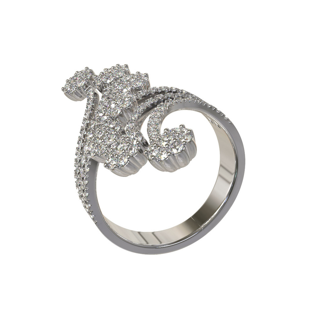 Кольцо из белого золота c бриллиантами
