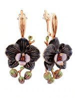 Серьги из золота 585 пробы c эмалью