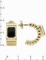 Серьги из лимонного золота 585 пробы c ониксом