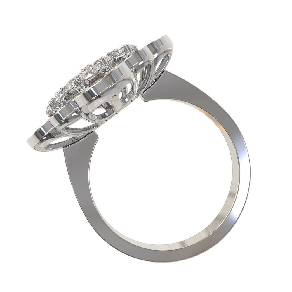 Кольцо из белого золота c бриллиантами