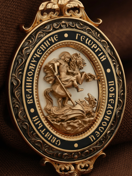 Образок из золота c эмалью