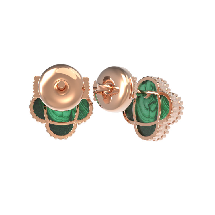 Серьги из золота c малахитом