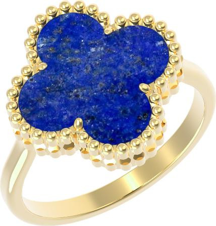 Кольцо из лимонного золота c лазуритом