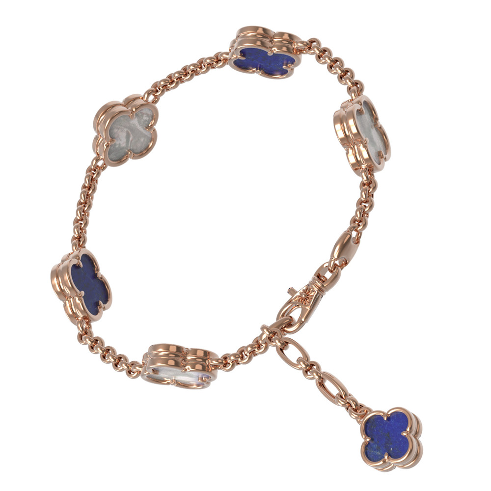 Браслет из золота c лазуритом и перламутром