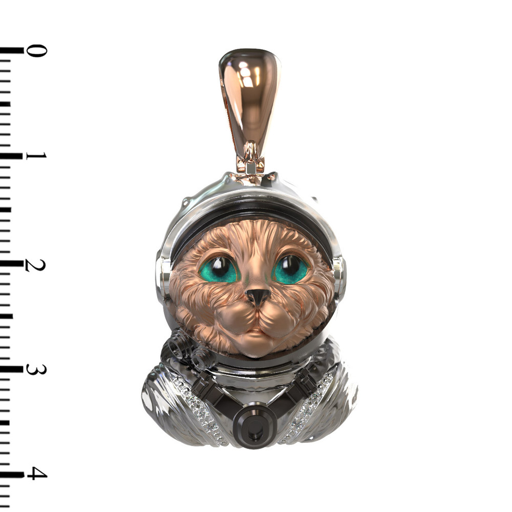 Подвеска из золота c эмалью, бриллиантами и рубином