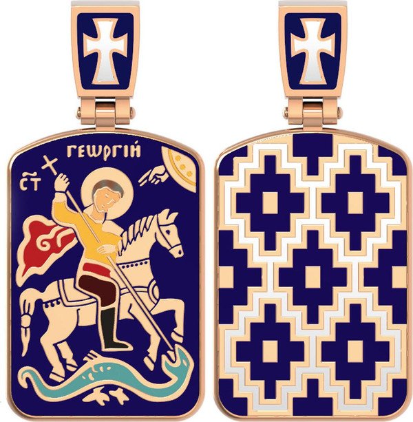 Образок из золота c эмалью