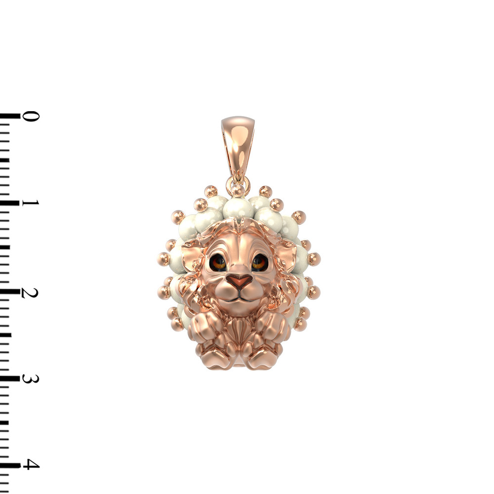 Подвеска из золота c эмалью и жемчугом