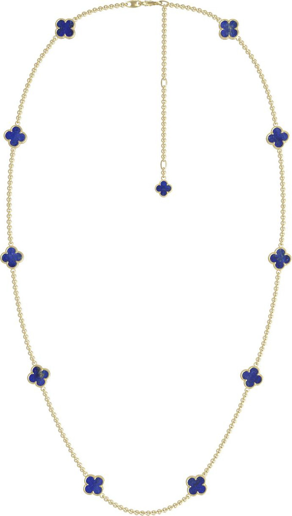 Колье из лимонного золота c лазуритом