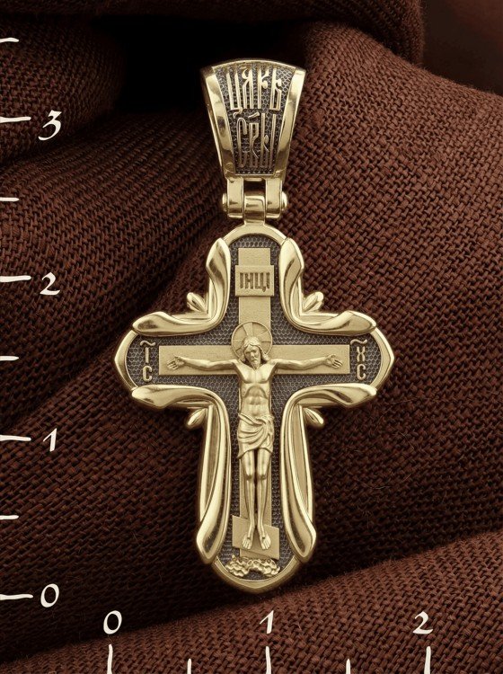 Крест из лимонного золота