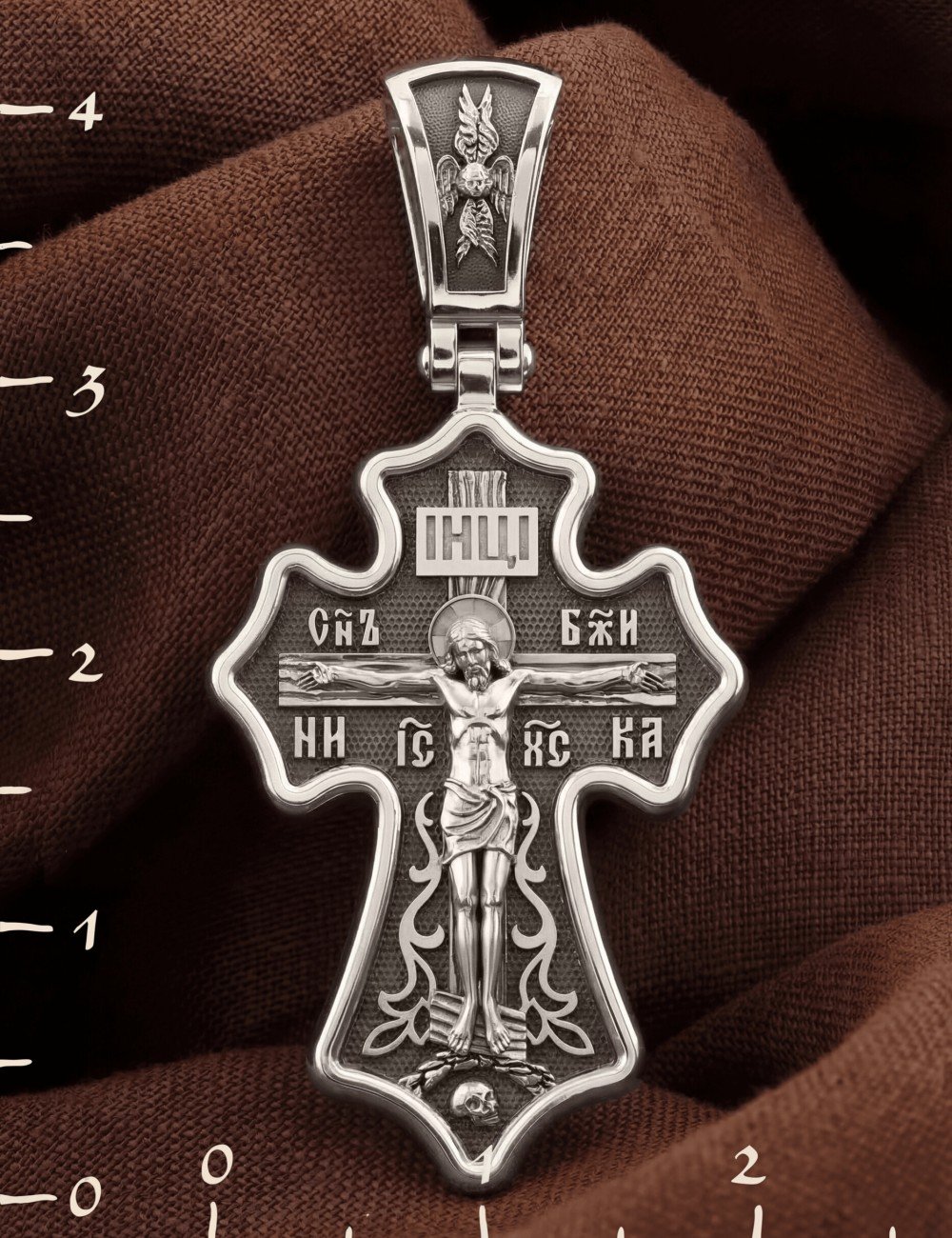 Крест из белого золота 585 пробы