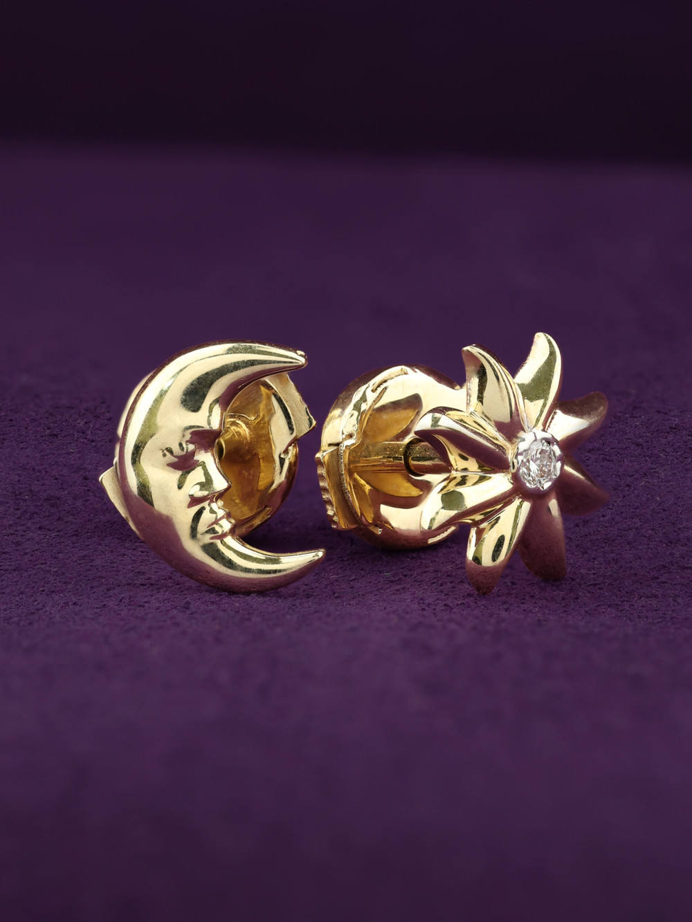 Серьги из лимонного золота c бриллиантами