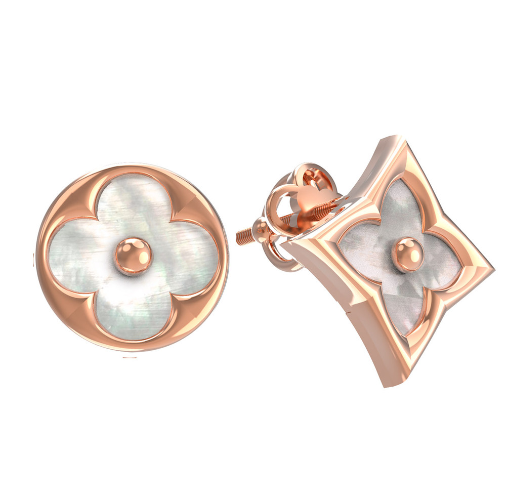 Серьги из золота c перламутром