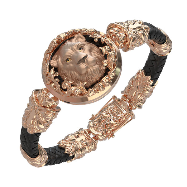 Браслет из золота c шнурком и ониксом