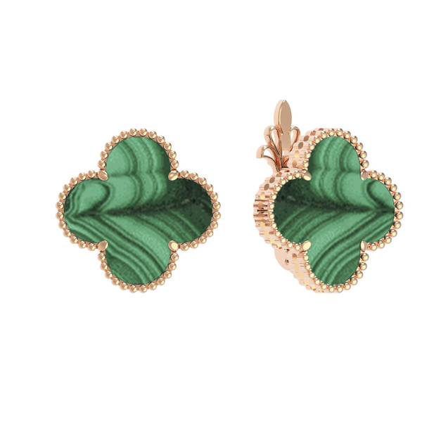 Серьги из золота c малахитом