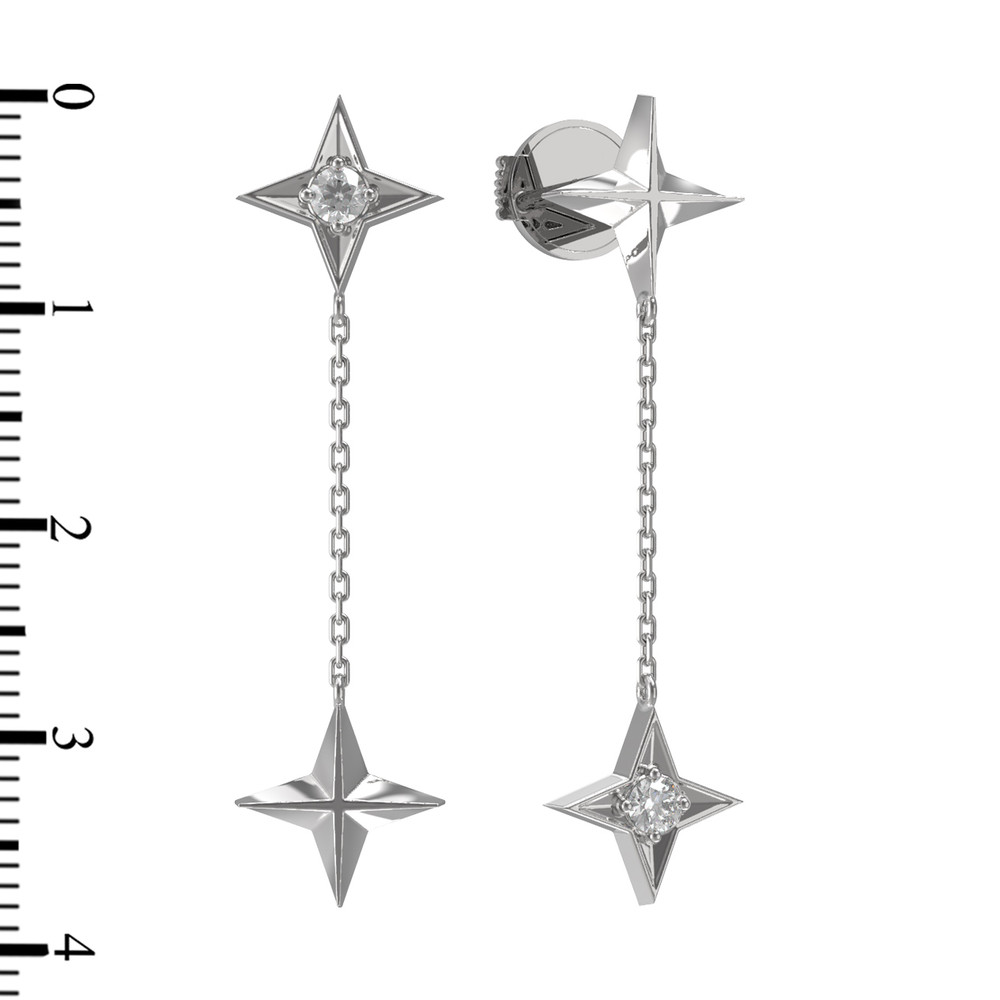 Серьги из белого золота c бриллиантами