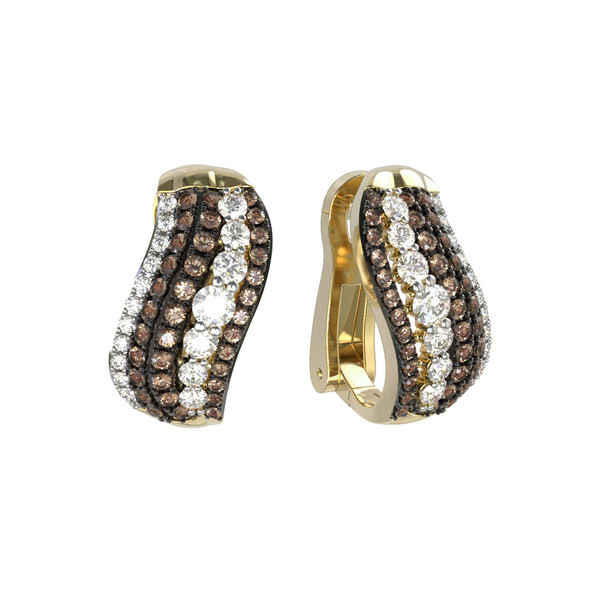 Серьги из лимонного золота c бриллиантами