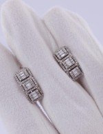 Серьги из белого золота 585 пробы c бриллиантами