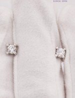 Серьги из белого золота 585 пробы c бриллиантами