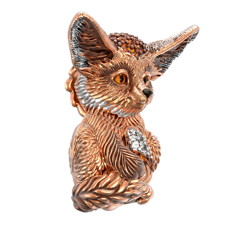 Подвеска из золота c эмалью и фианитом