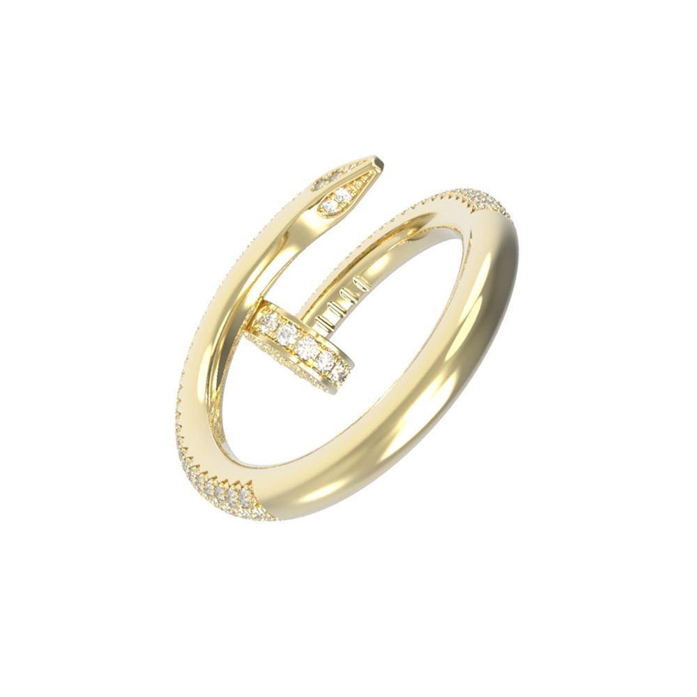 Кольцо из лимонного золота c бриллиантами