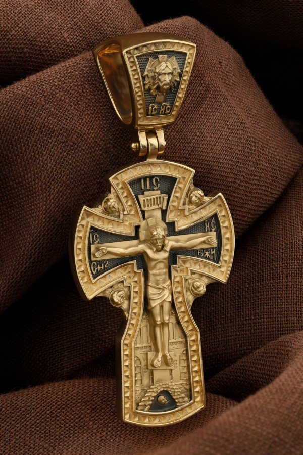 Крест из лимонного золота