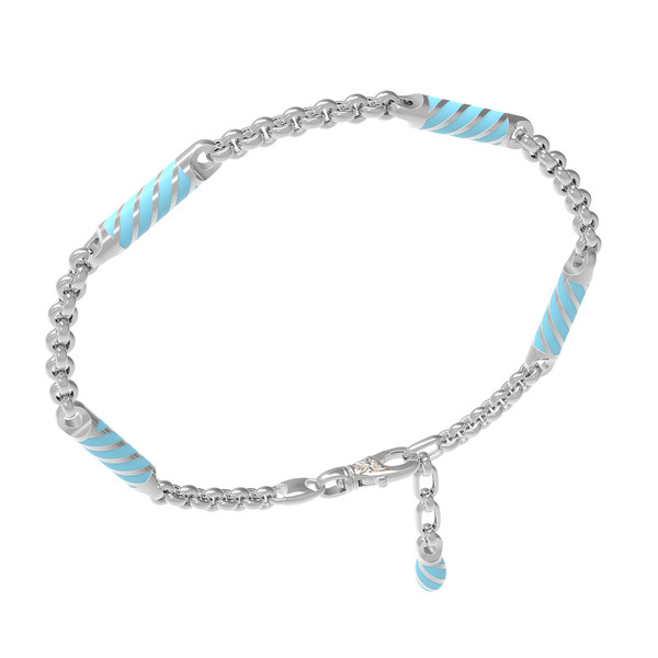 Браслет из белого золота c эмалью