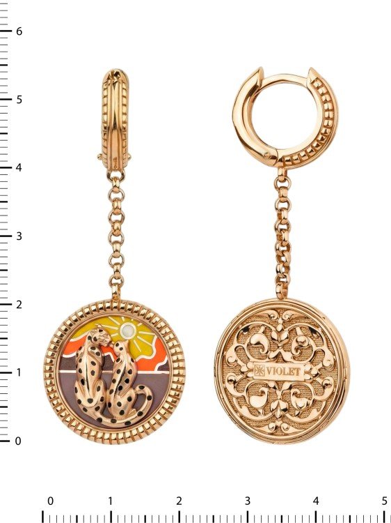 Серьги из золота c эмалью