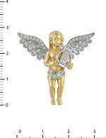 Подвеска из лимонного золота 585 пробы c фианитом