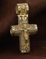 Крест из лимонного золота 585 пробы