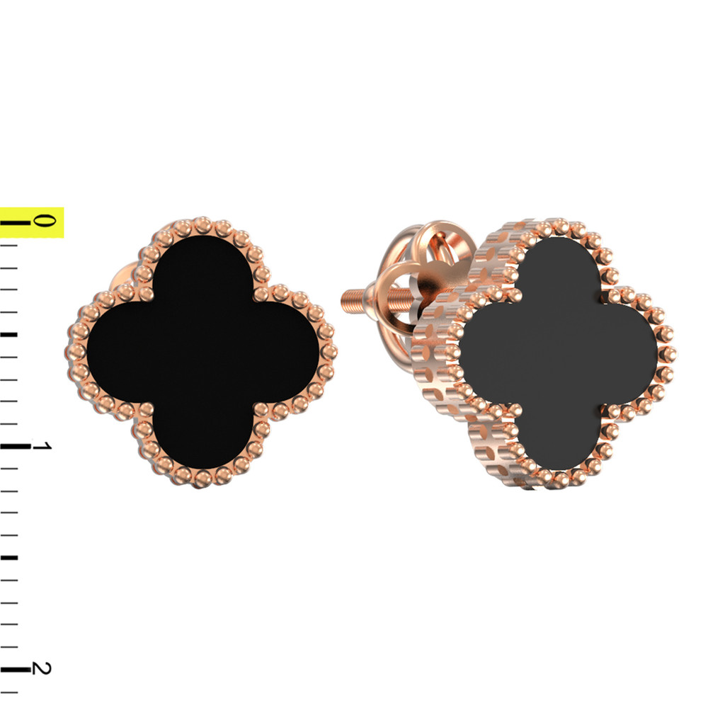 Серьги из золота c ониксом