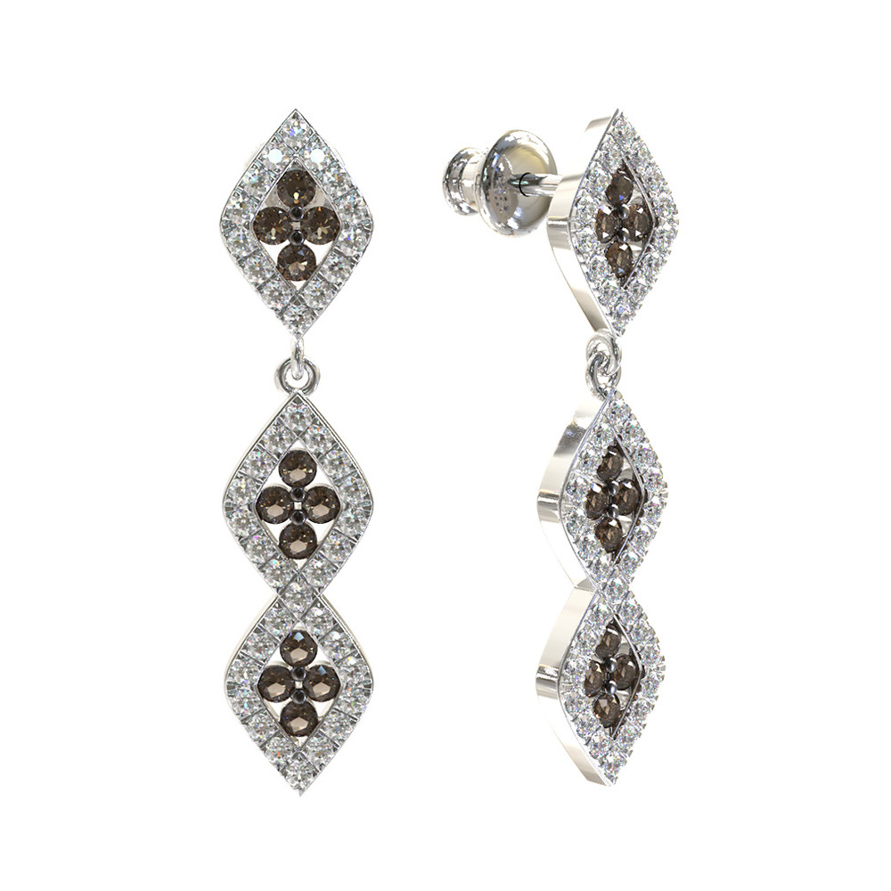 Серьги из белого золота c бриллиантами