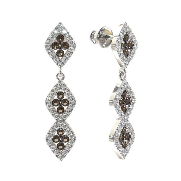 Серьги из белого золота c бриллиантами