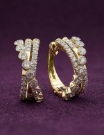 Серьги из лимонного золота 585 пробы c бриллиантами