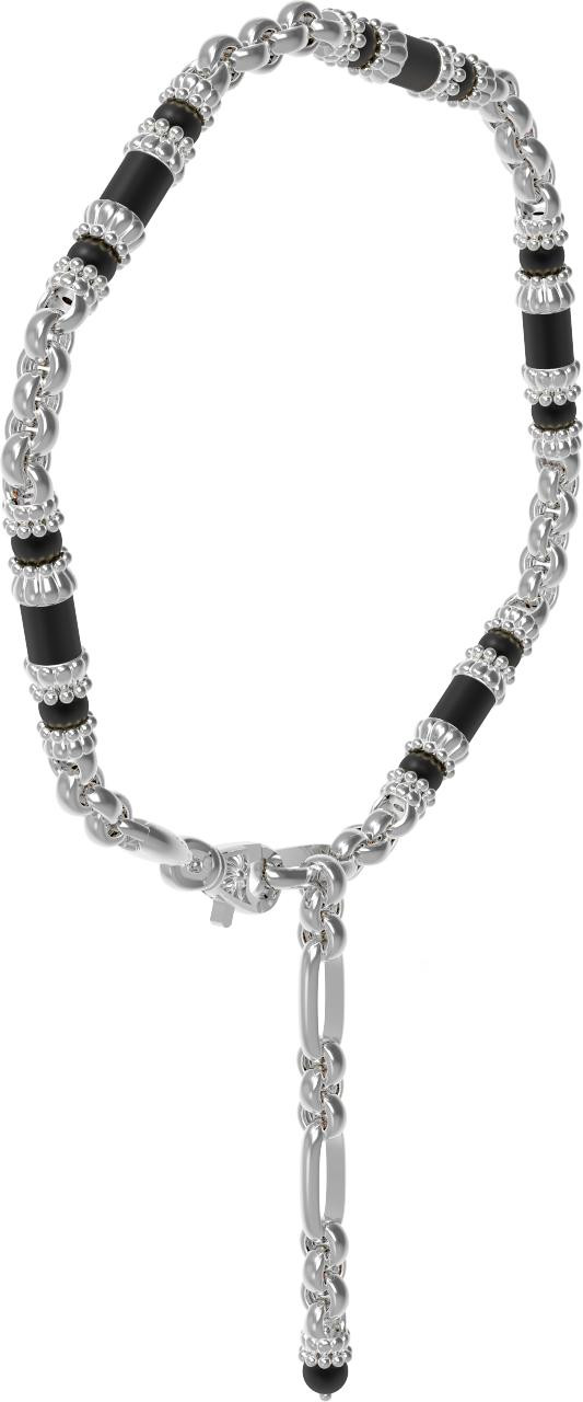 Браслет из белого золота c ониксом