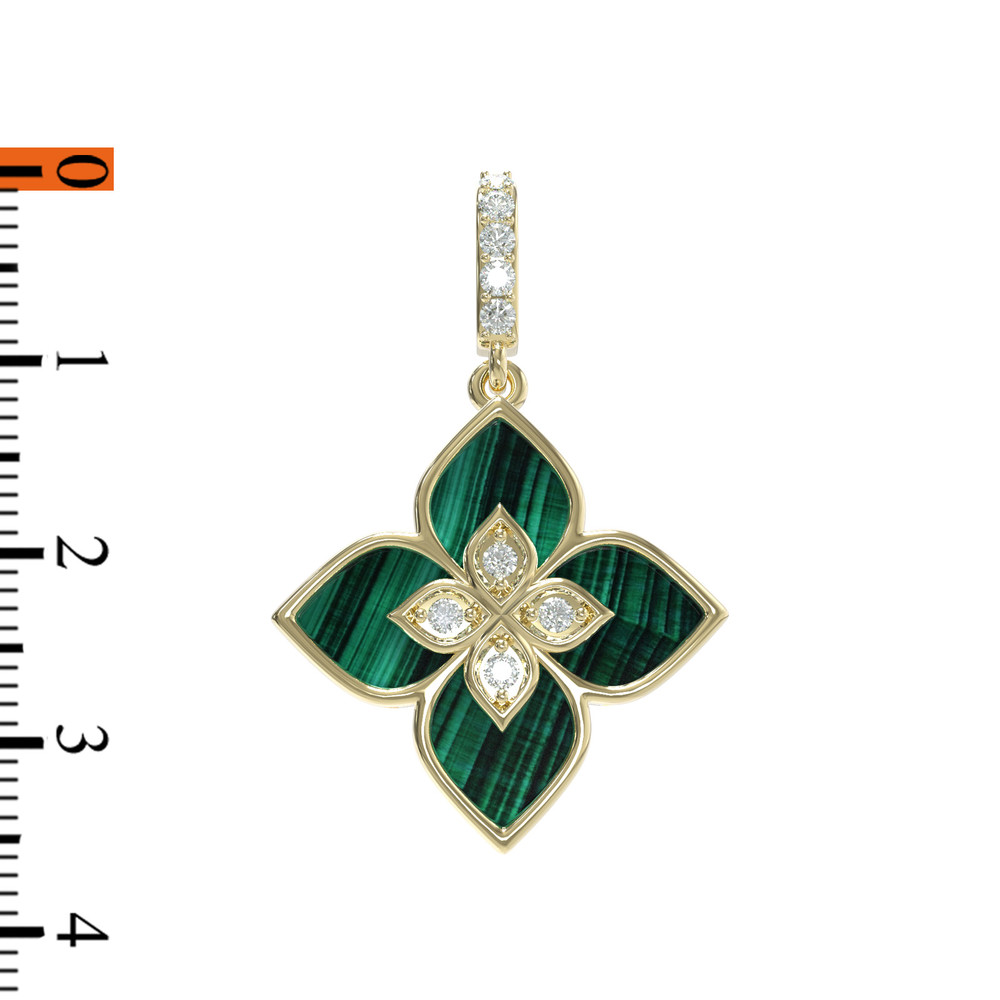 Подвеска из лимонного золота c бриллиантами и малахитом