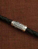 Гайтан из серебра 960 пробы c кожаным шнурком