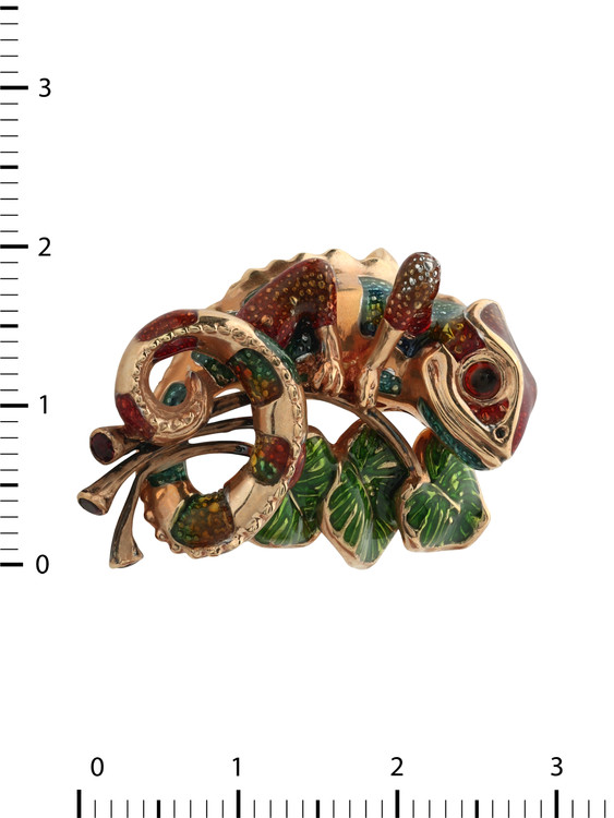 Подвеска из золота c эмалью и гранатом