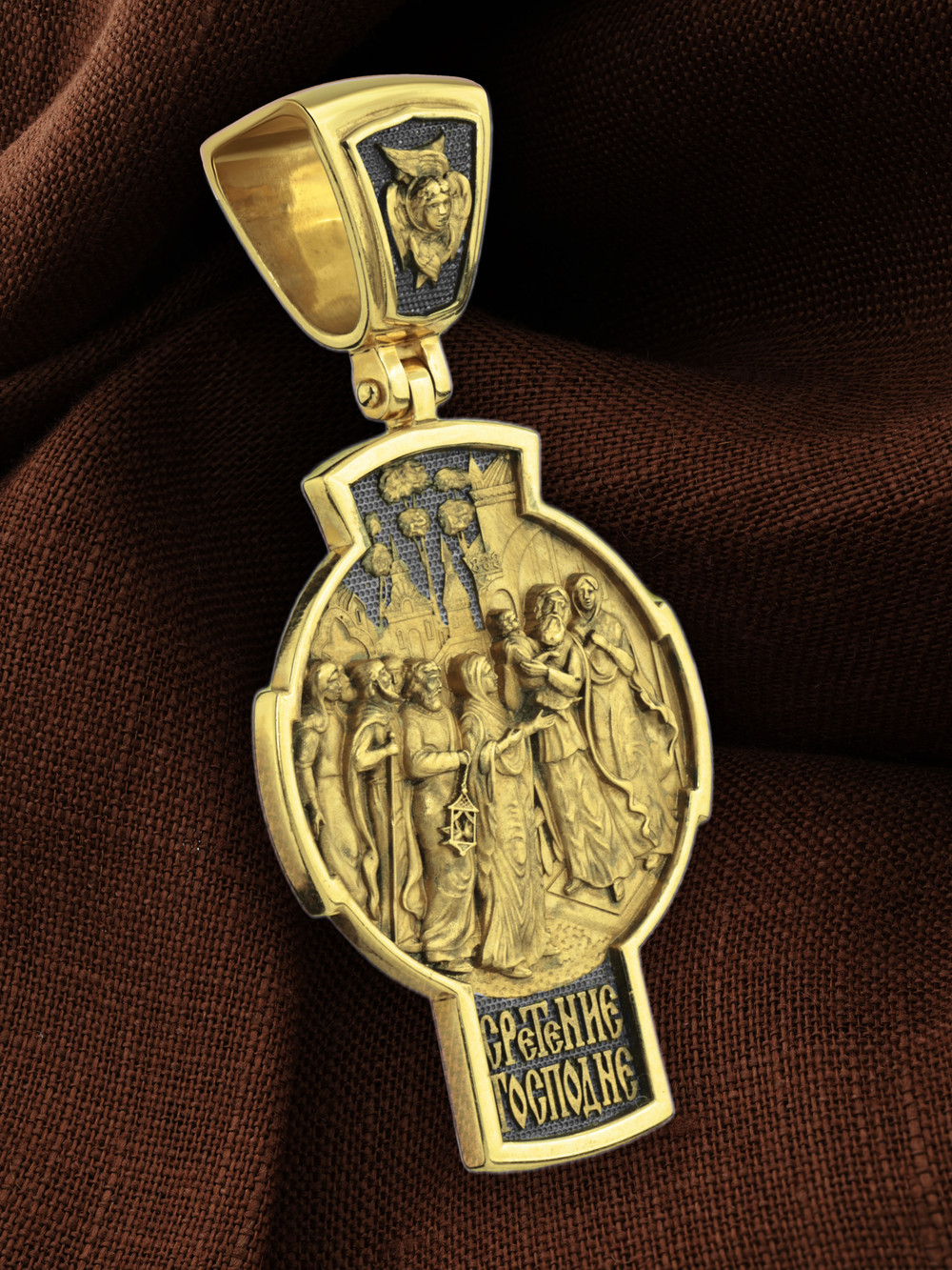 Крест из лимонного золота