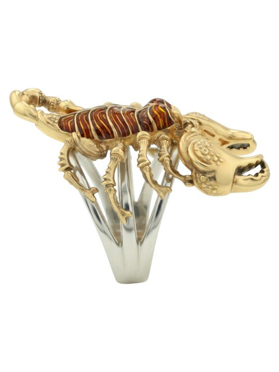 Кольцо из лимонного золота c эмалью