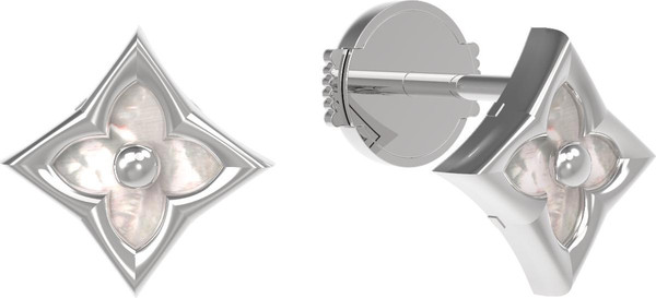 Серьги из белого золота c перламутром