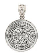 Подвеска из белого золота 585 пробы c эмалью