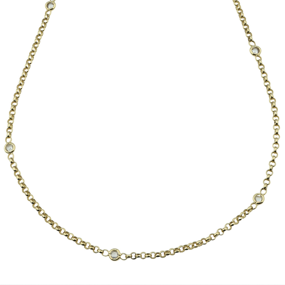 Цепь из лимонного золота c фианитом