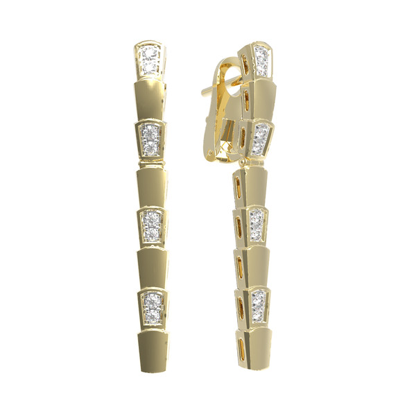 Серьги из лимонного золота c бриллиантами