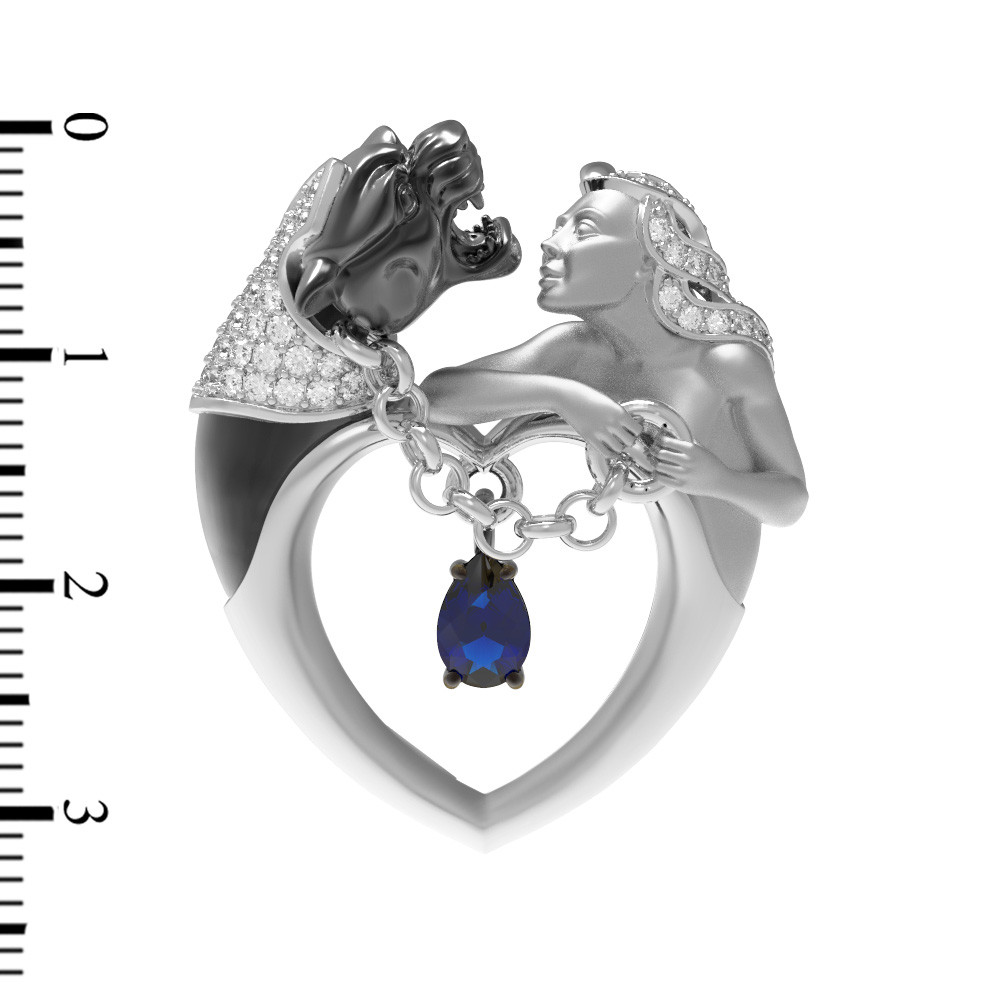 Подвеска из белого золота c фианитом и топазом London