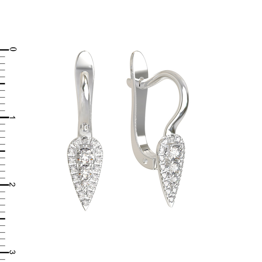 Серьги из белого золота c бриллиантами