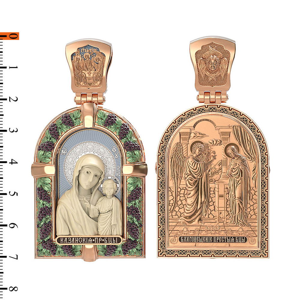 Образок из золота c эмалью и бивнем мамонта