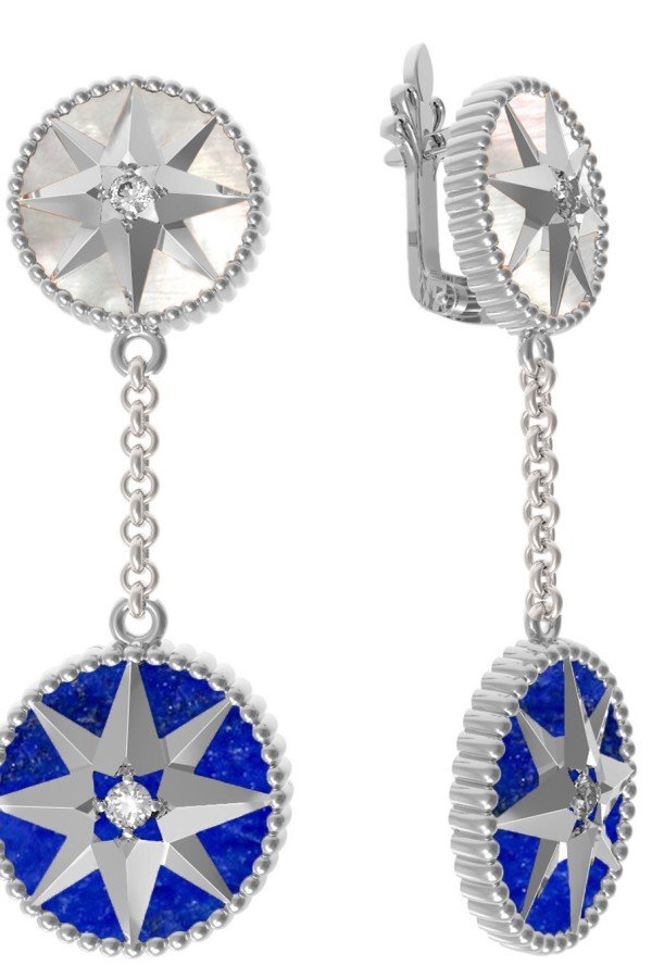 Серьги из белого золота 585 пробы