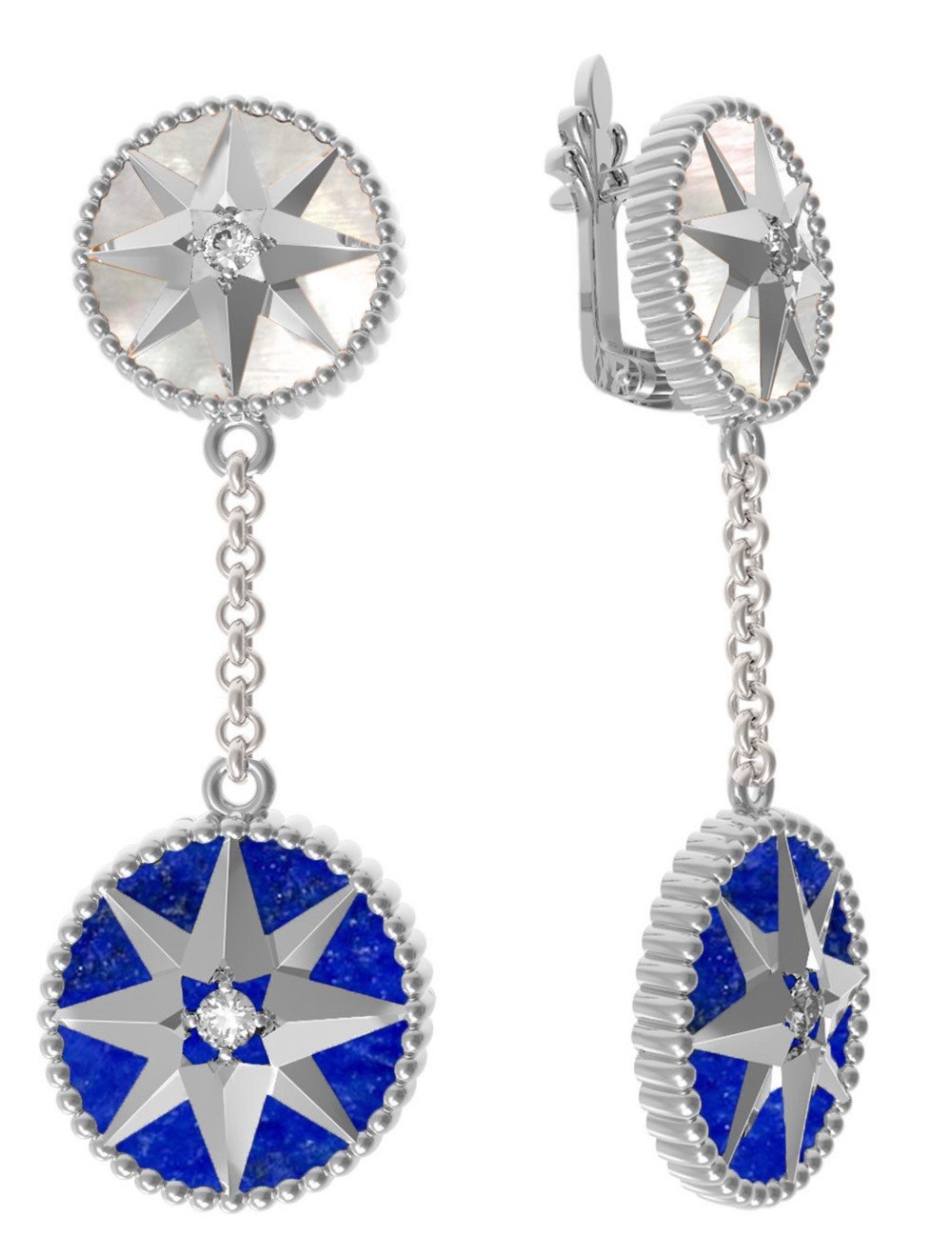 Серьги из белого золота 585 пробы